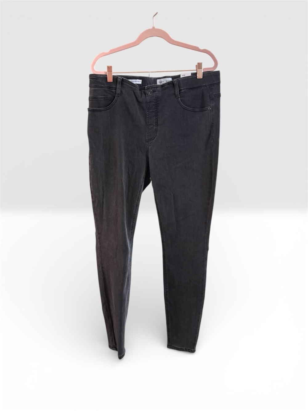 Tribal Audrey Mid-Rise Icon Fit Faded Black Jeans 14W NWT